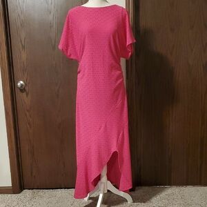London Style Womens Short Sleeve Long Length Dress Size Large